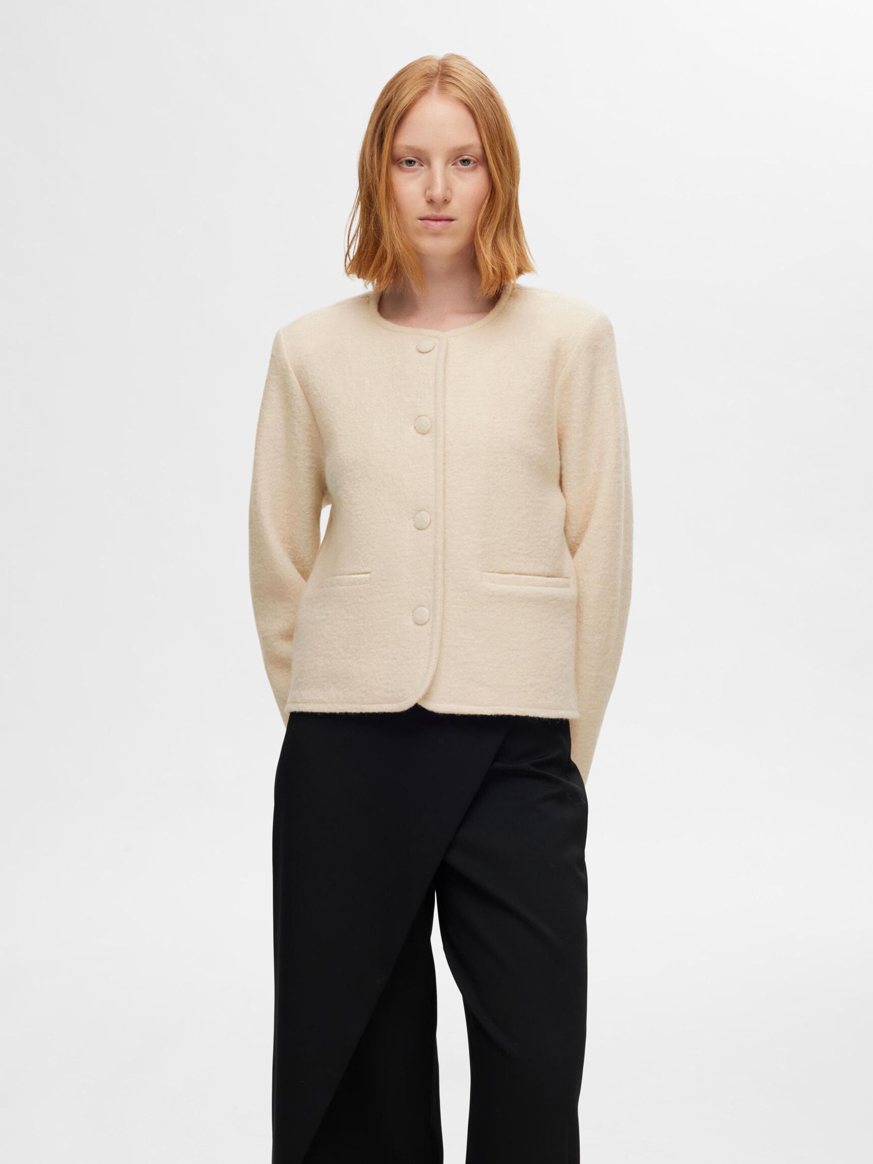 CARDIGAN A MAGLIA, Birch, highres