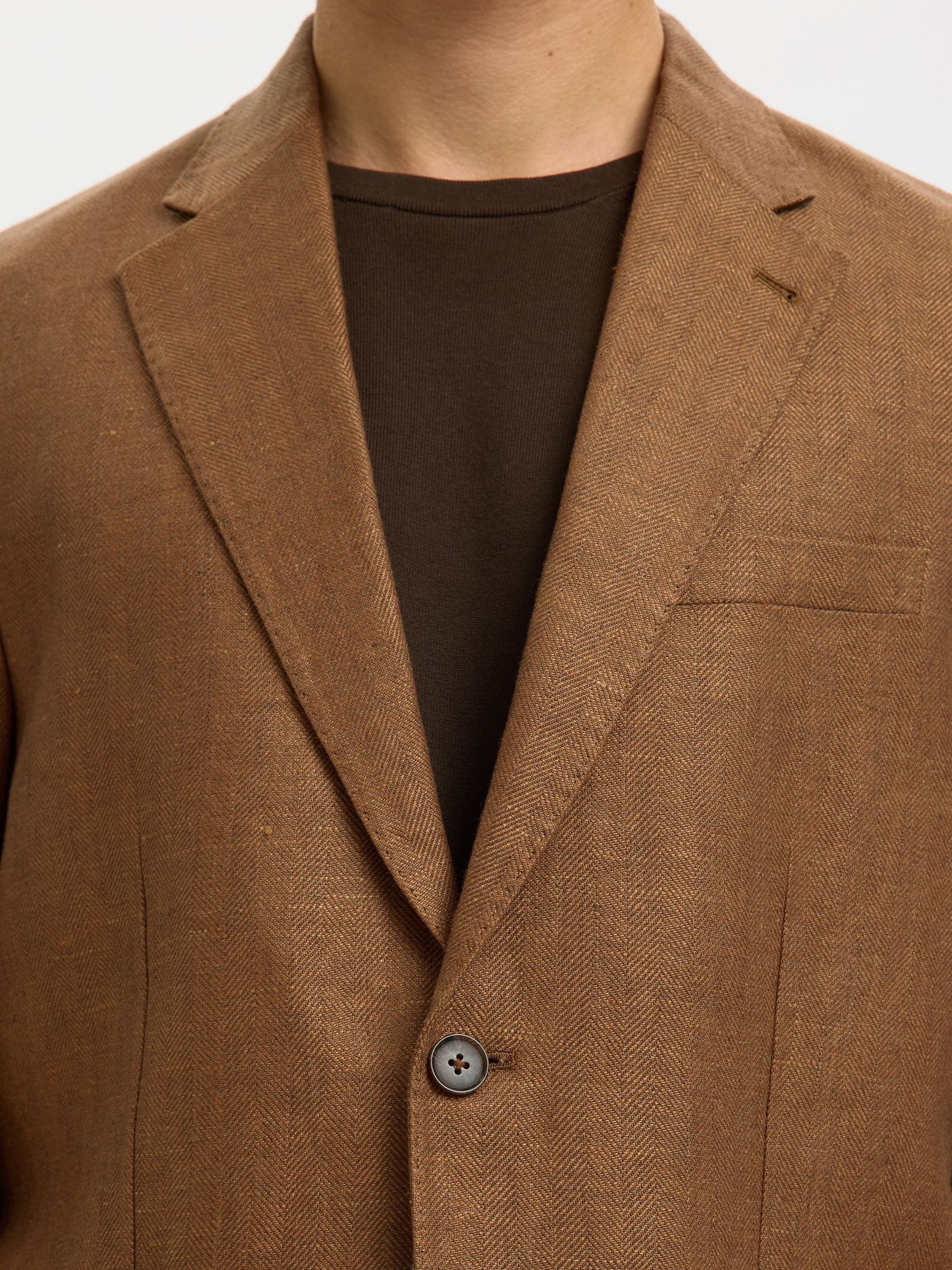 REGULAR FIT LINNEN BLAZER, Morel, highres