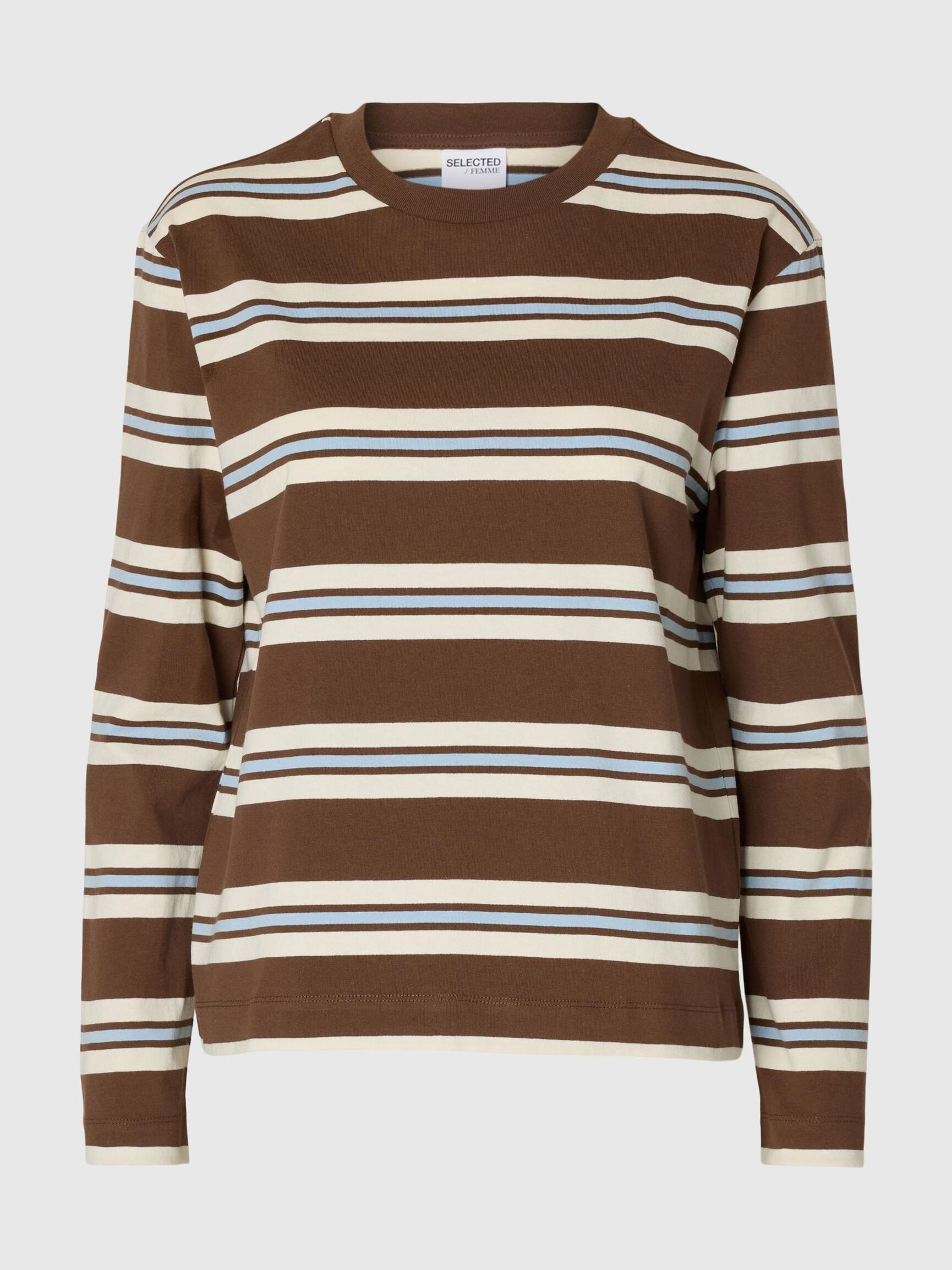 BOXY FIT LANGÆRMET T-SHIRT, Chestnut, highres