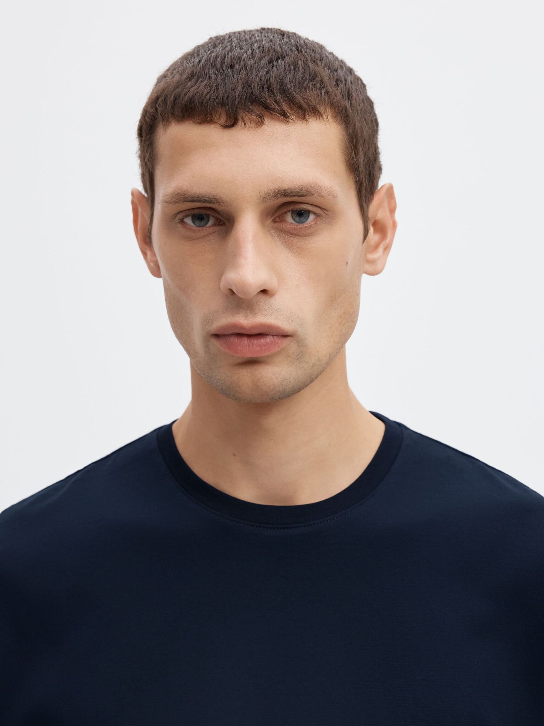 BOMULL KORTERMET CREW NECK-T-SKJORTE, Sky Captain, highres