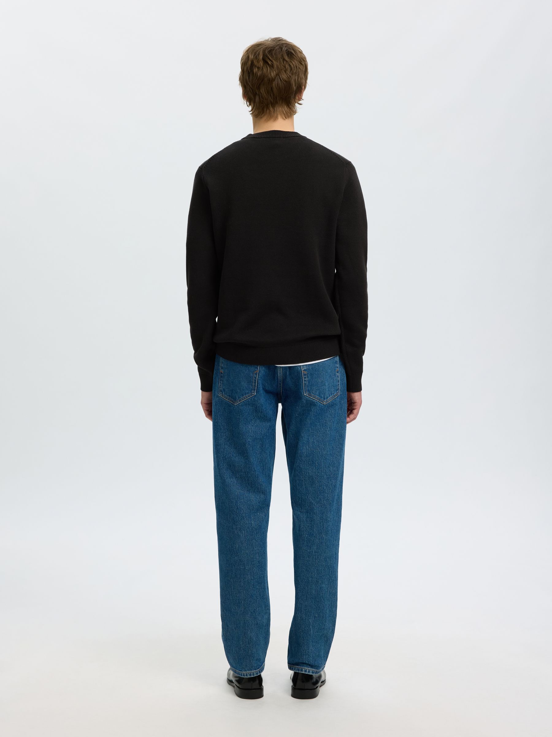 CREWNECK JUMPER, Black, highres