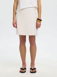 WRAP MINI SKIRT, Sandshell, highres