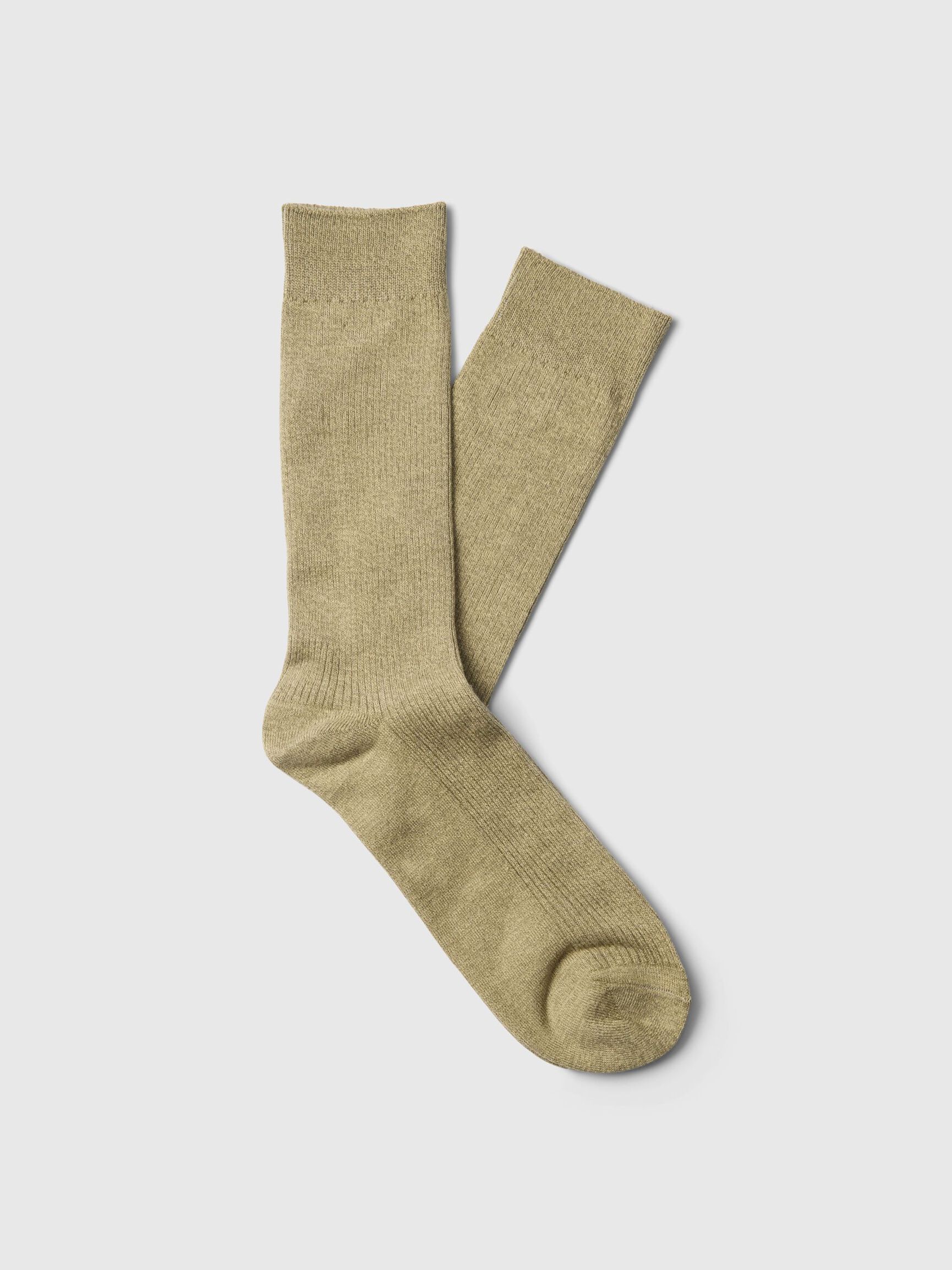 BOMULDSBLANDING STRØMPER, Deep Lichen Green, highres