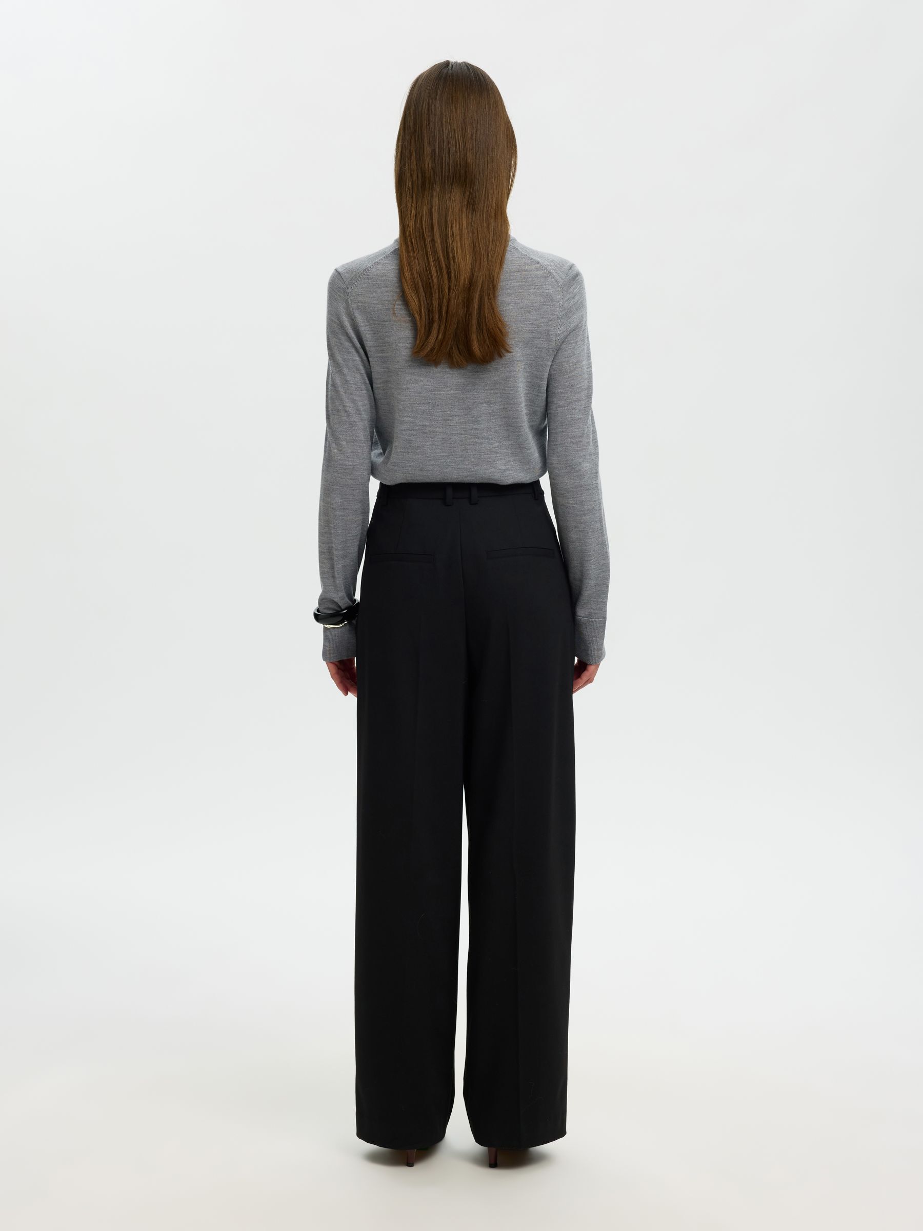 100% MERINO WOOL PULLOVER, Medium Grey Melange, highres