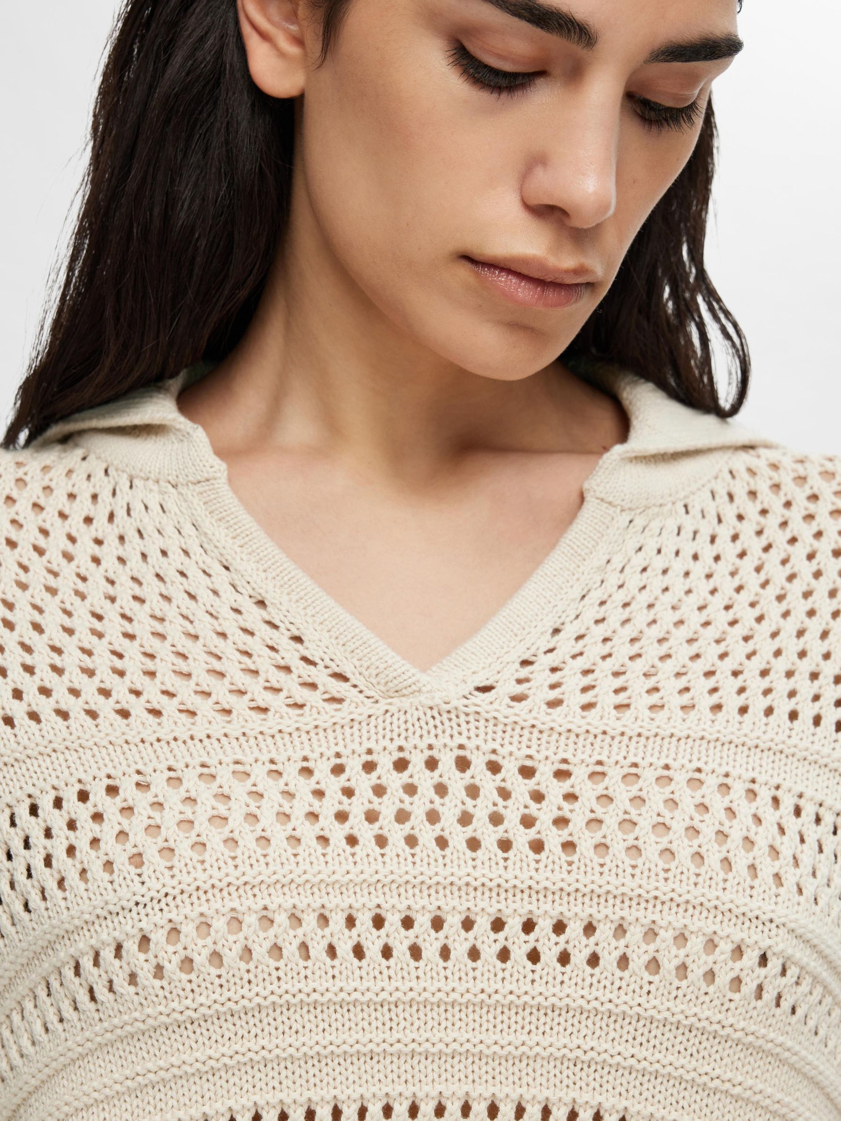 HÆKLESTIL PULLOVER, Birch, highres