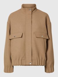 WOLLGEMISCH BOMBERJACKE, Camel, highres