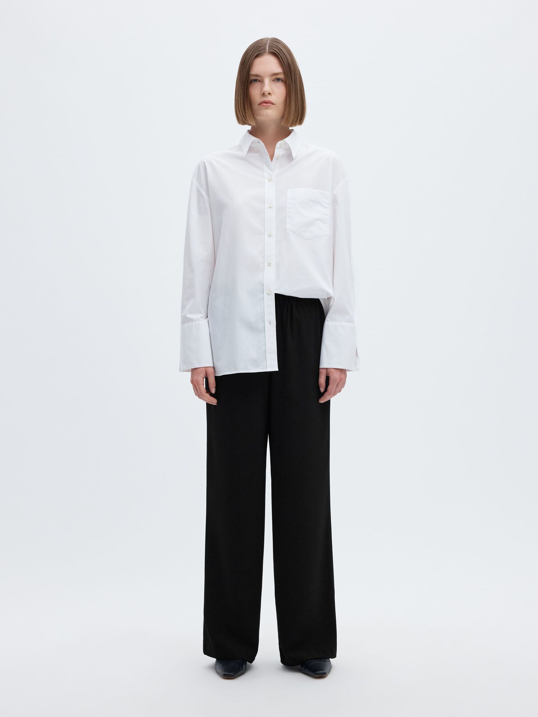 CLASSIC WIDE-LEG TROUSERS, Black, highres