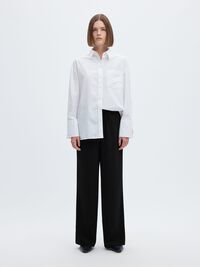 CLASSIC WIDE-LEG TROUSERS, Black, highres