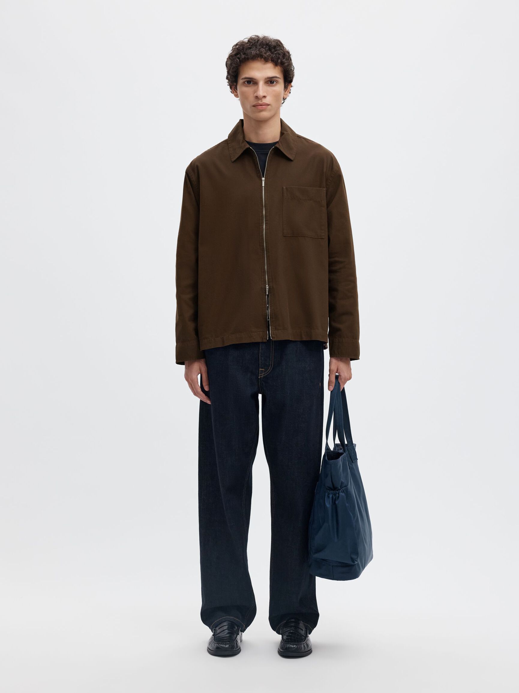 RELAXED FIT OVERSHIRT, Demitasse, highres