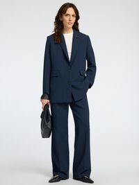 VISCOSE MÉLANGÉE BLAZER SURDIMENSIONNÉ, Dark Sapphire, highres