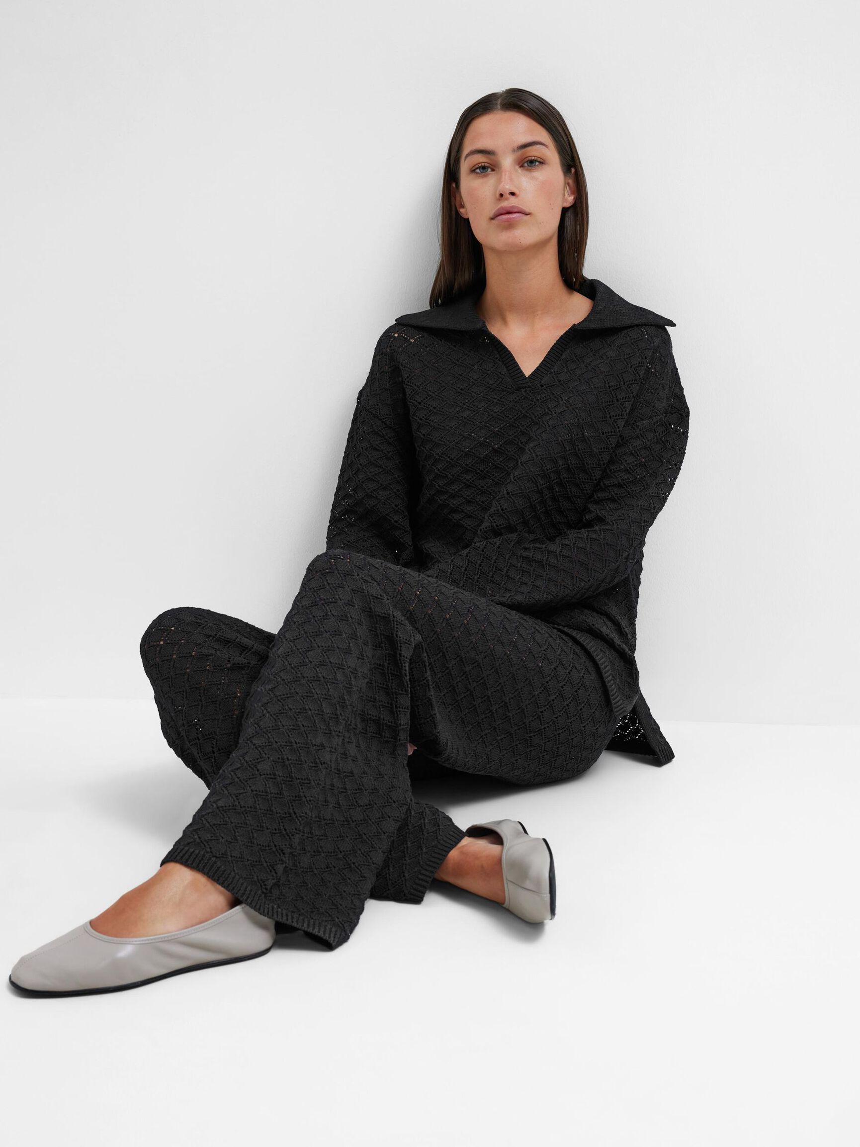 PANTALONI A MAGLIA, Black, highres