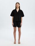 Selected LINNENMIX OVERHEMD MET KORTE MOUWEN, Black, highres - 16097922_Black_005.jpg