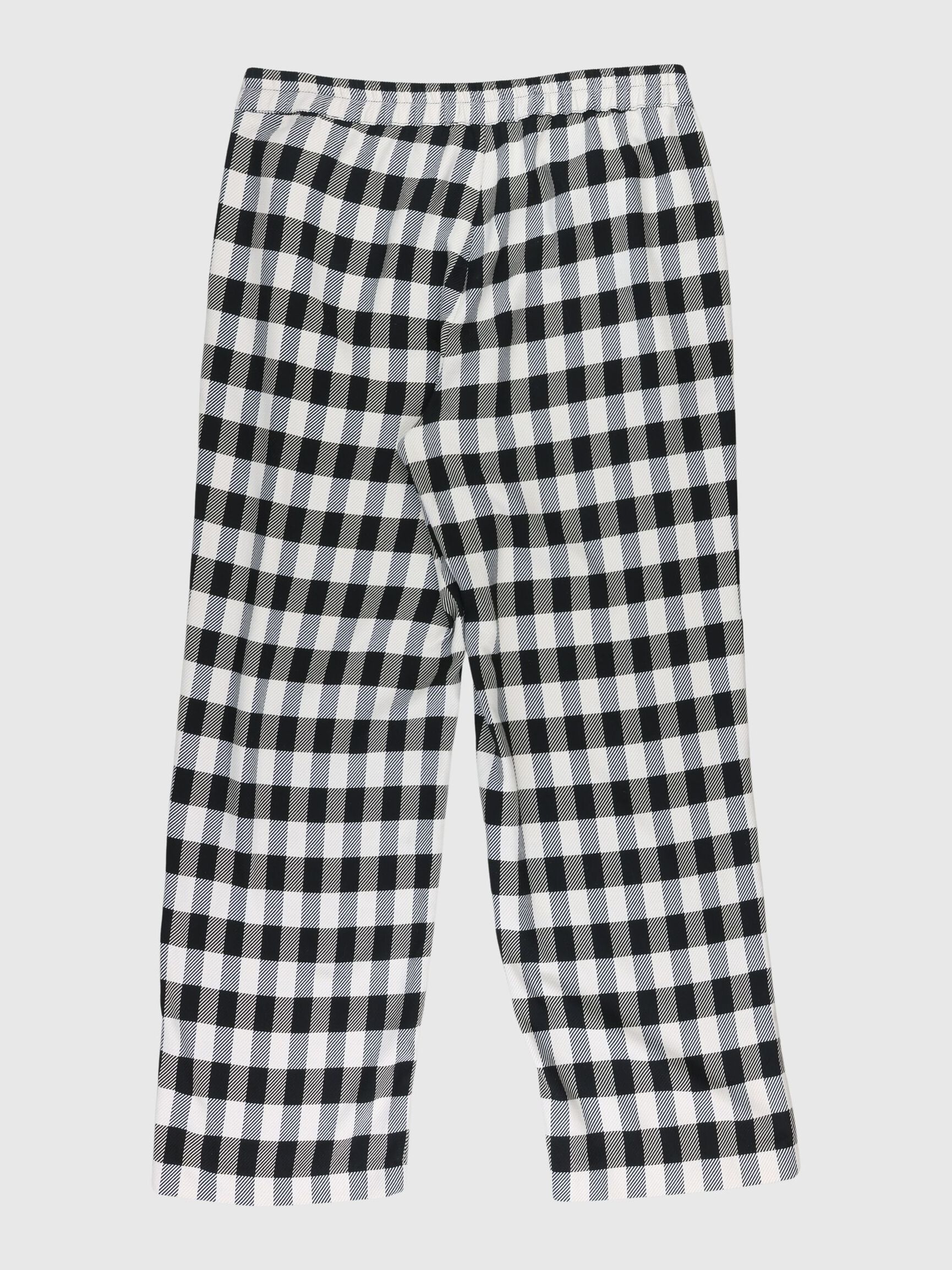 GINGHAM RUITEN BROEK, Black, highres