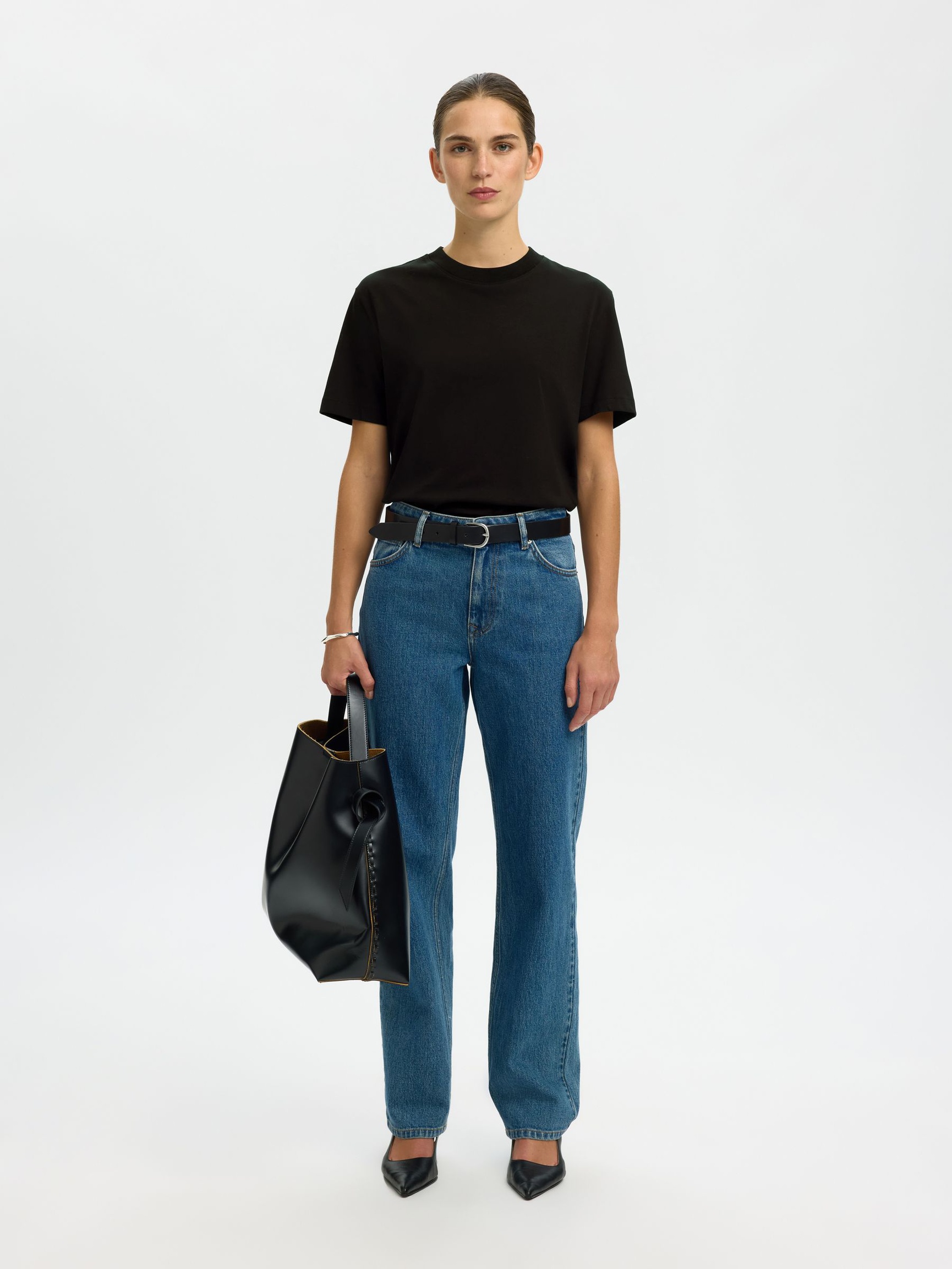 MOCK-NECK T-SHIRT, Black, highres