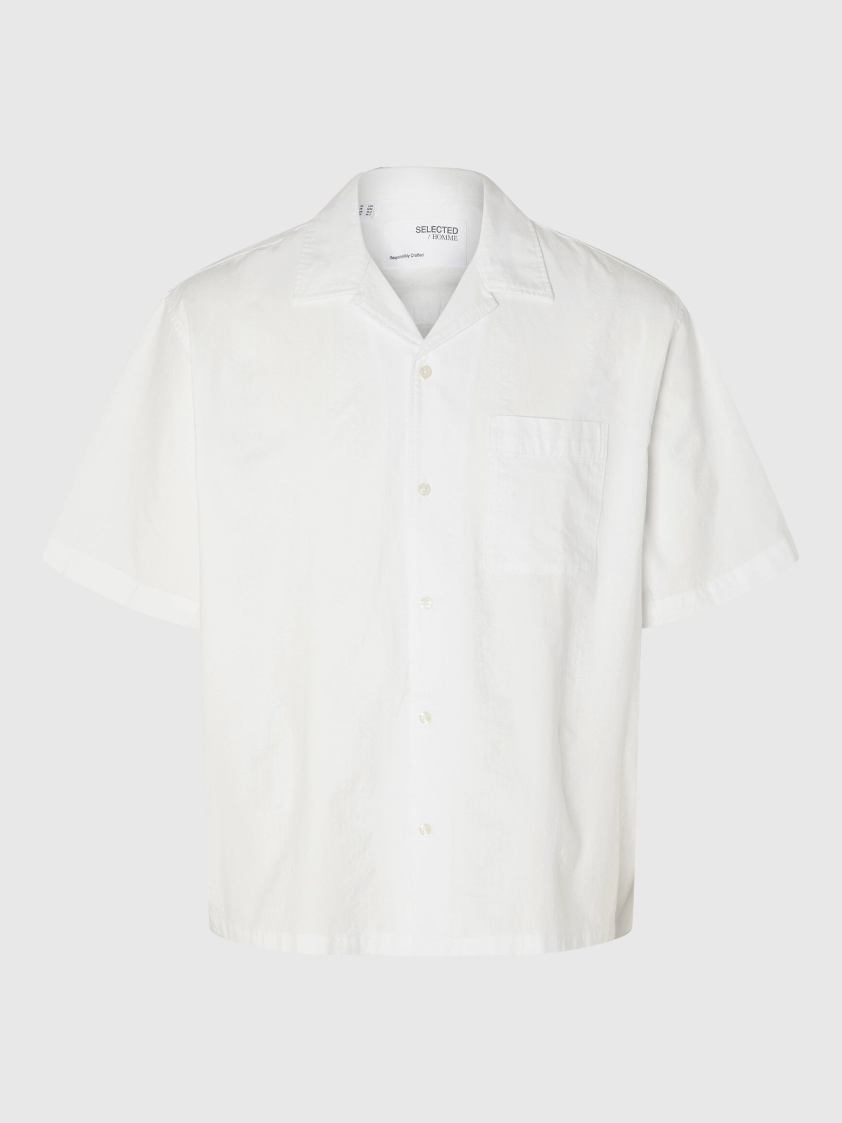 SEERSUCKER SHORT SLEEVED SHIRT, Bright White, highres