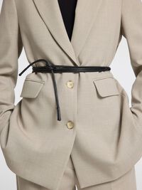 LEATHER ROBE BELT, Black, highres