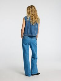CROPPED JEANSWESTE, Medium Blue Denim, highres
