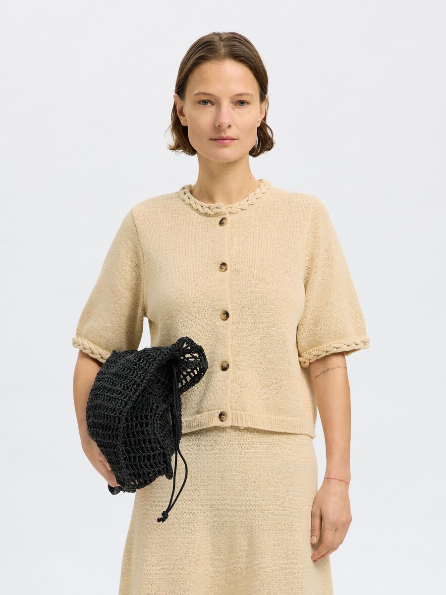 Selected BAUMWOLLMIX STRICKJACKE, Birch, highres - 16097491_Birch_003.jpg