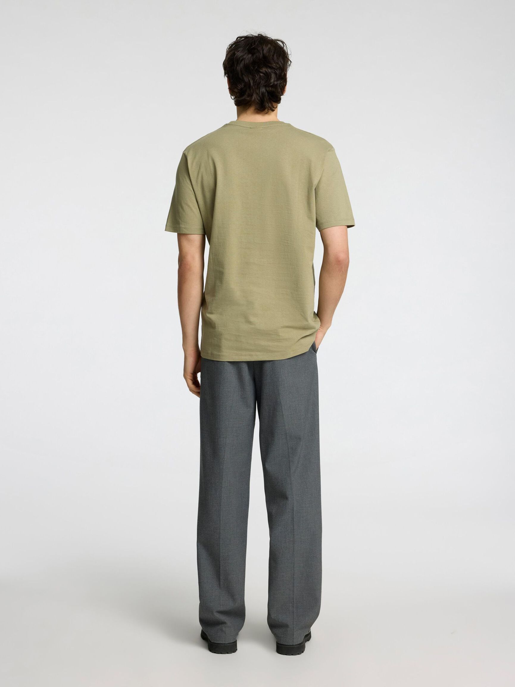 REGULAR FIT PRINTED T-SHIRT, Vetiver, highres