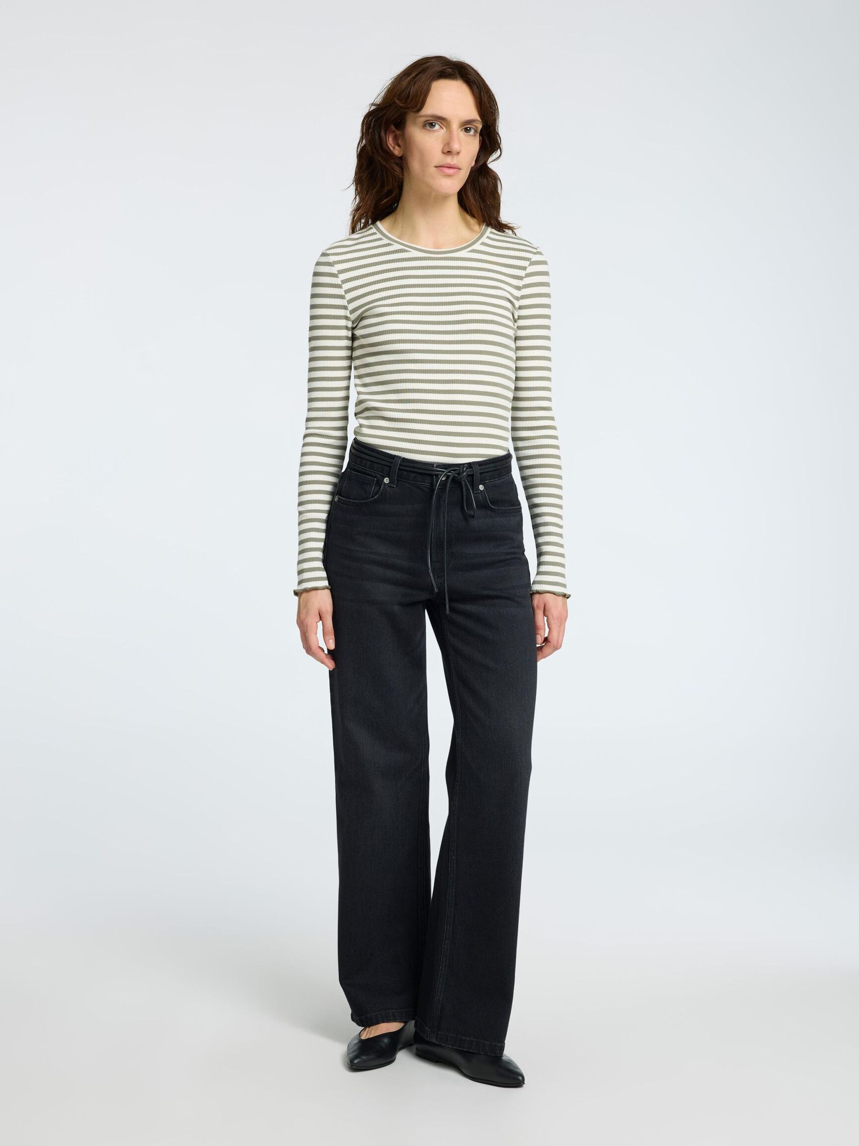 STRIPED LONG-SLEEVED T-SHIRT, Vetiver, highres