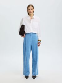 RELAXED FIT CORDUROY TROUSERS, Blissful Blue, highres