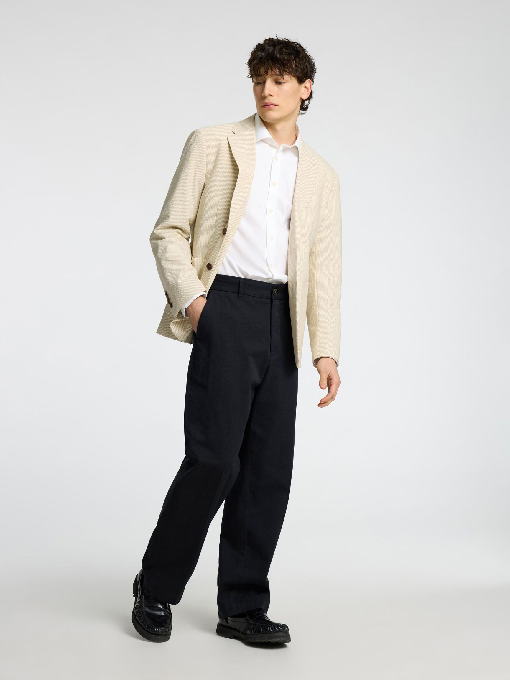 SEERSUCKER  BLAZER, Sand, highres