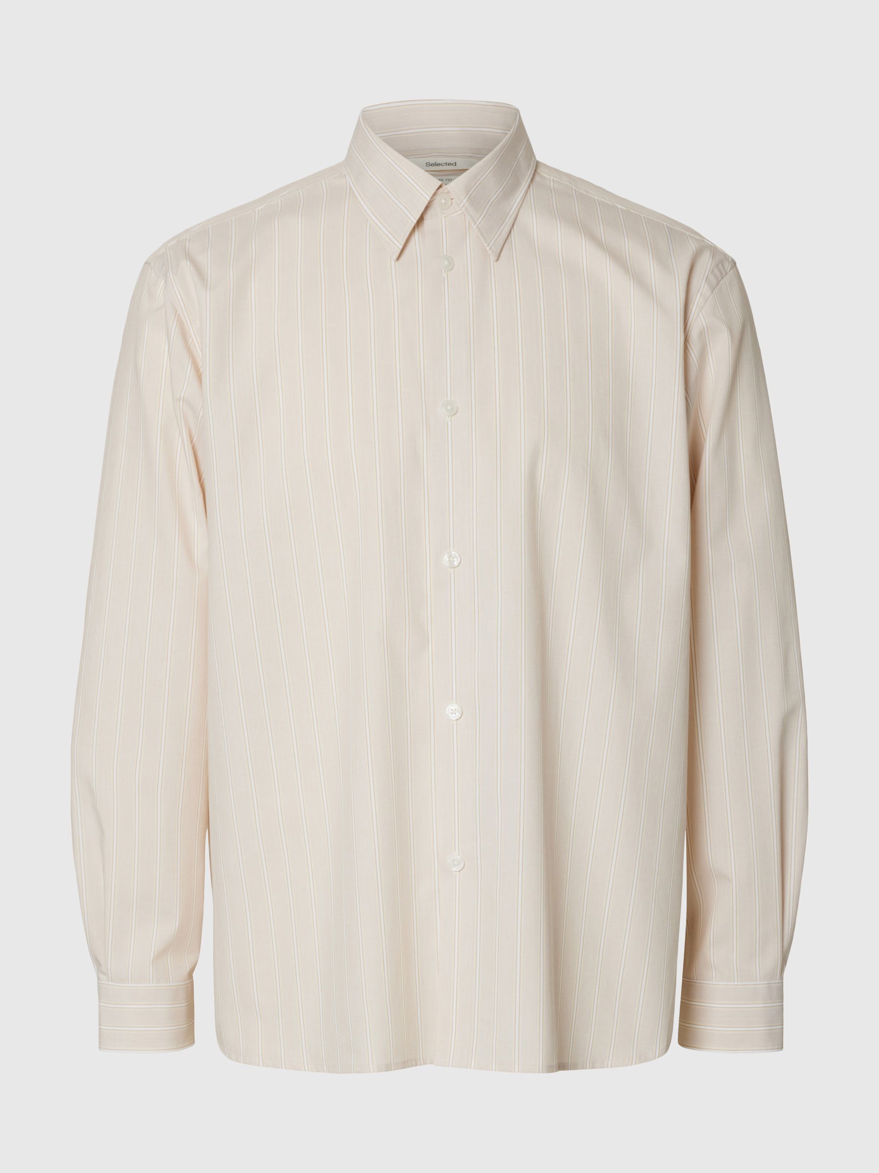 RELAXED FIT LANGARMHEMD, Sand, highres