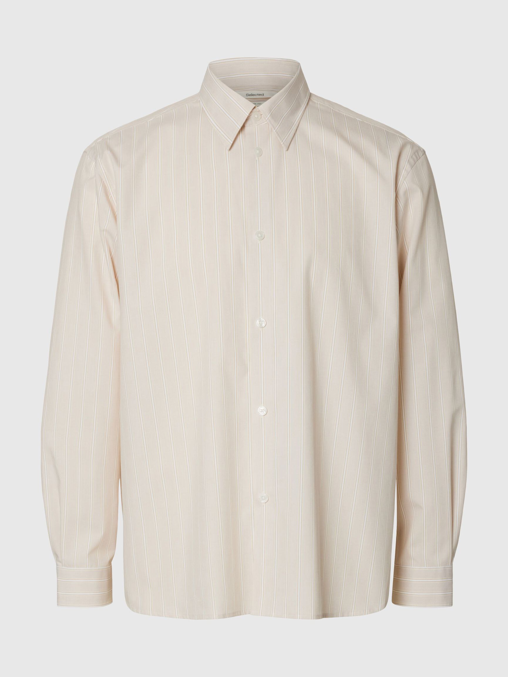 RELAXED FIT LANGARMHEMD, Sand, highres