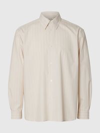 RELAXED FIT LANGARMHEMD, Sand, highres