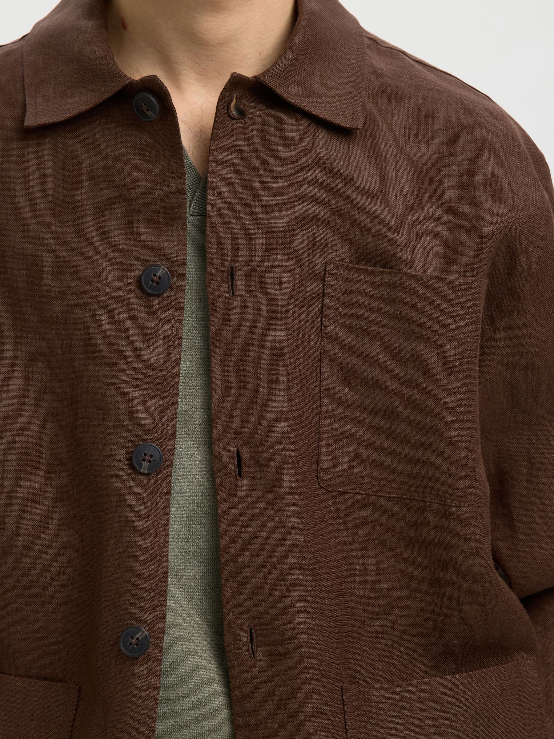 LINEN OVERSHIRT, Delicioso, highres