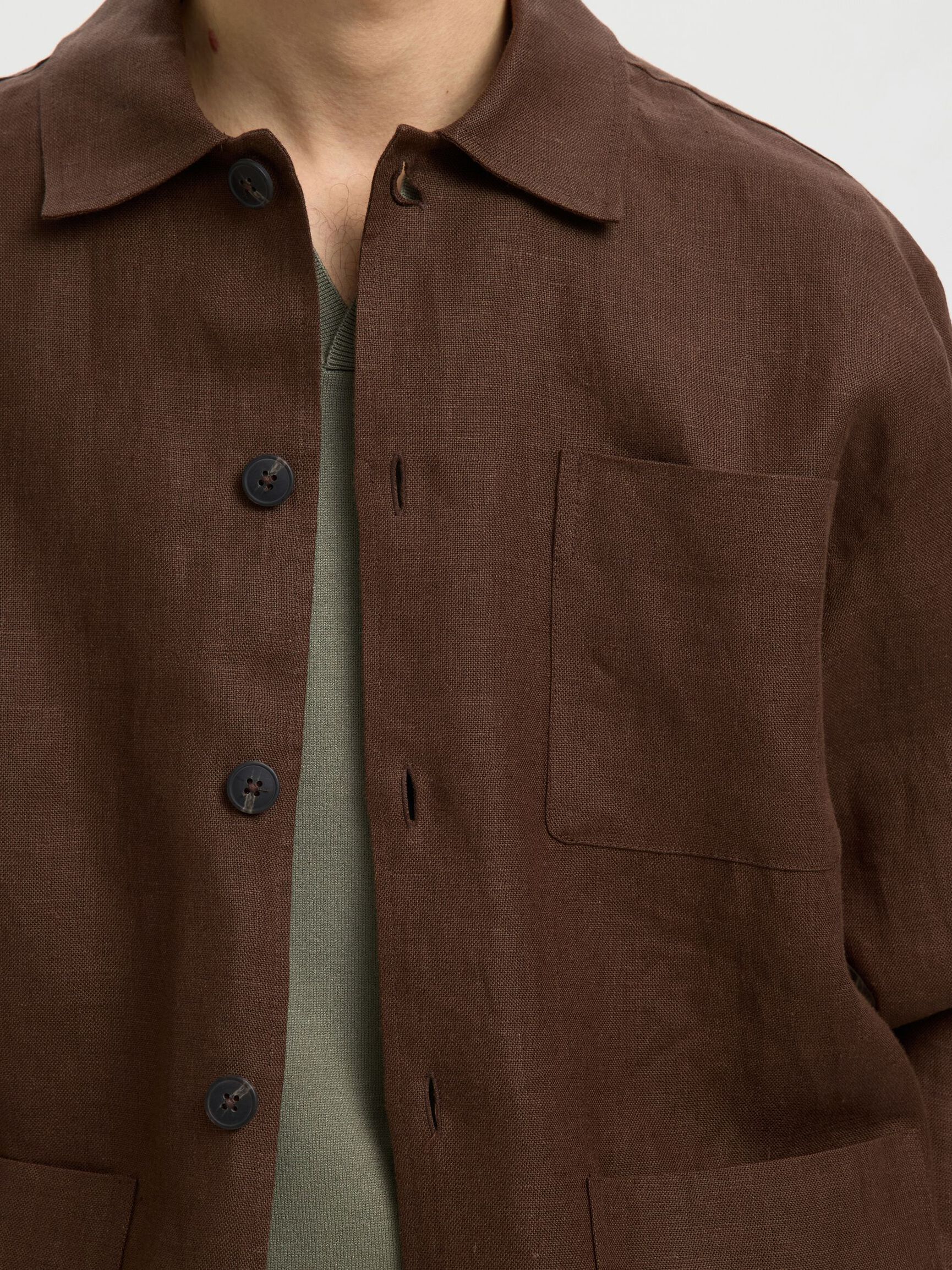 LINEN OVERSHIRT, Delicioso, highres