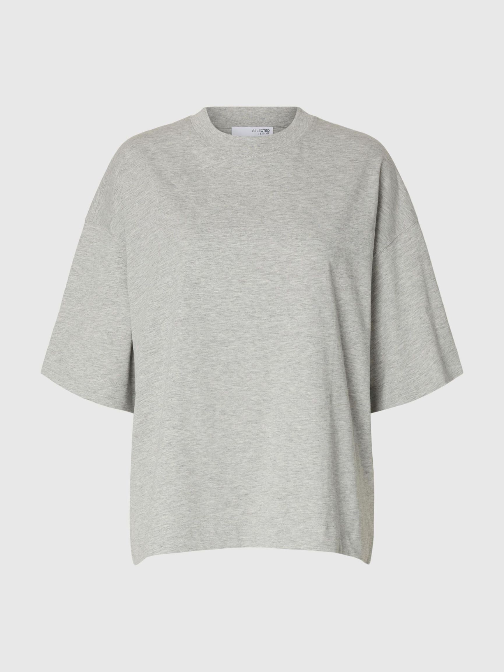 T-SHIRT OVERSIZE, Light Grey Melange, highres
