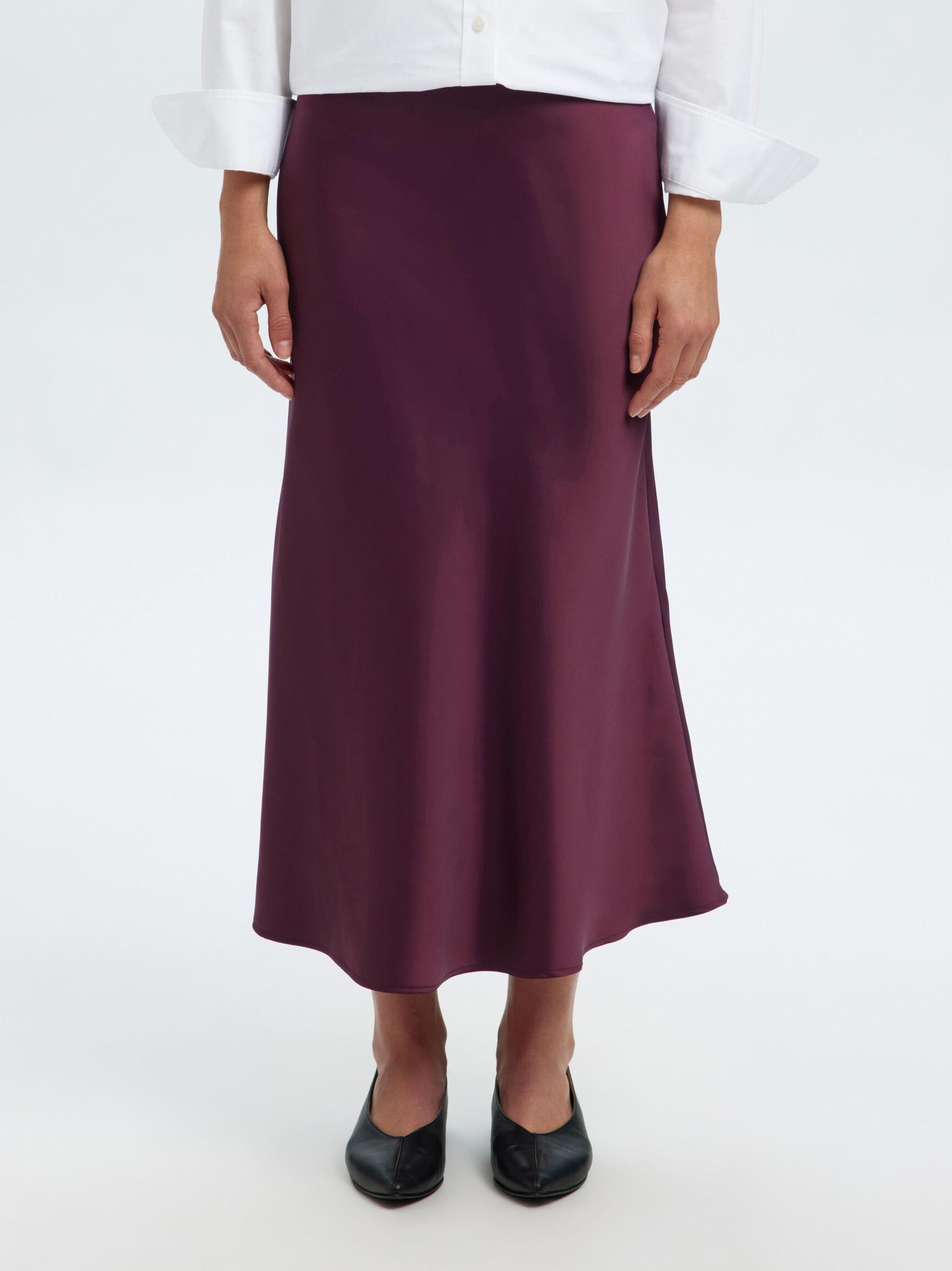 SATIN MIDI SKIRT, Fig, highres