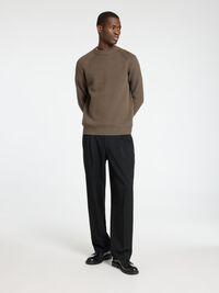 100% BOMULD SWEATER MED RUND HALS, Major Brown, highres