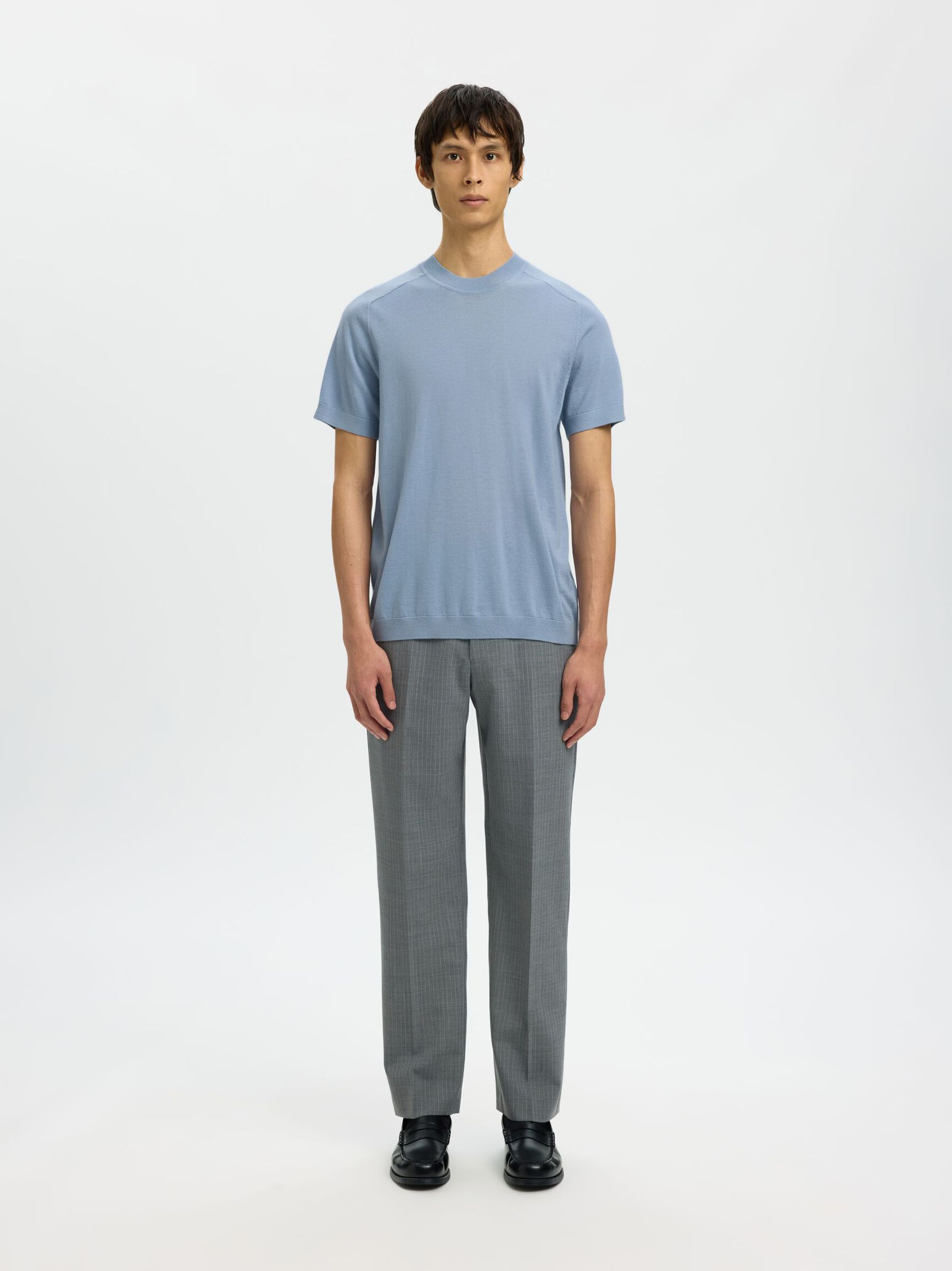 100% MERINO WOOL T-SHIRT, Dusty Blue, highres