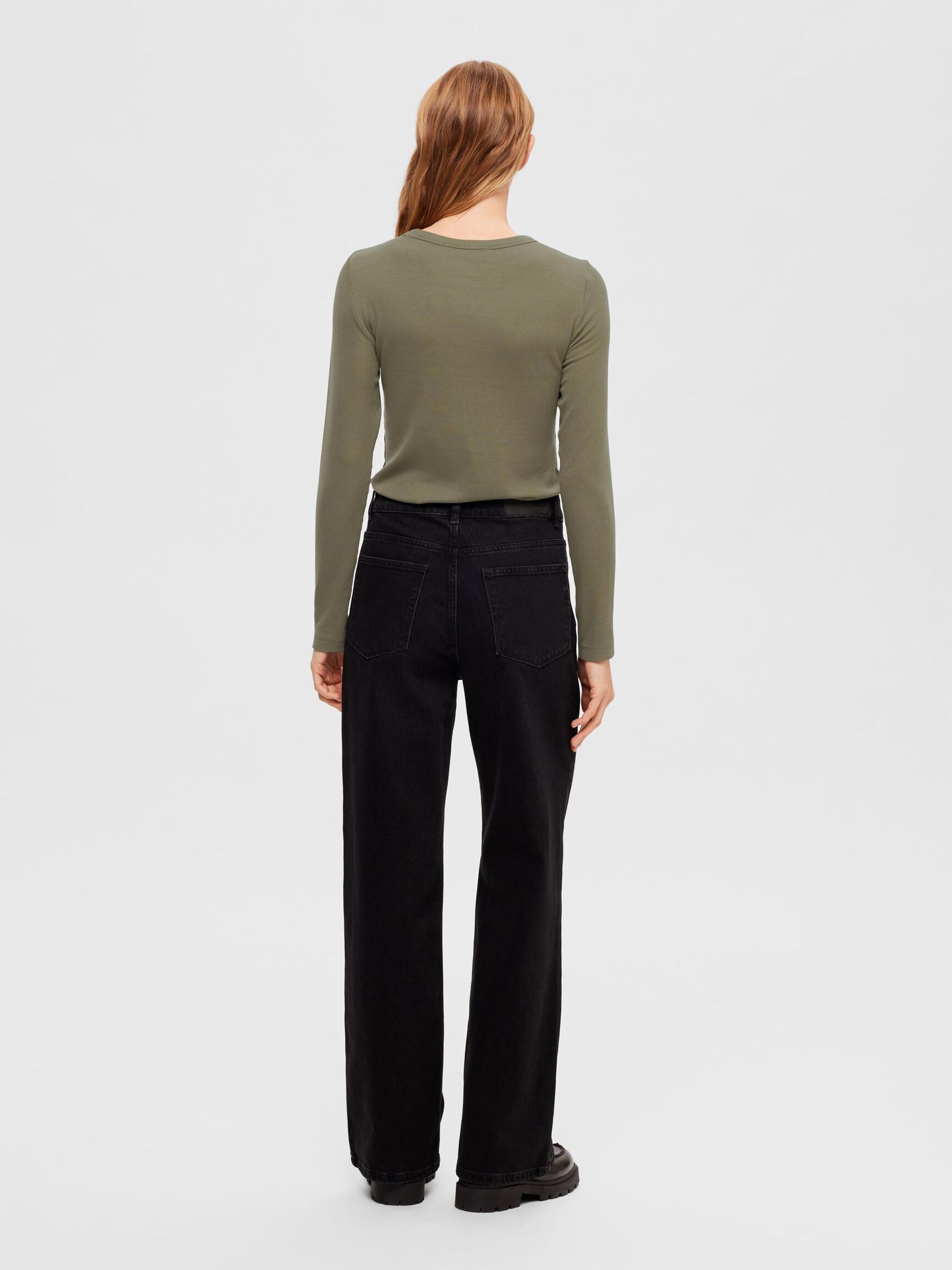LONG-SLEEVED T-SHIRT, Dusky Green, highres