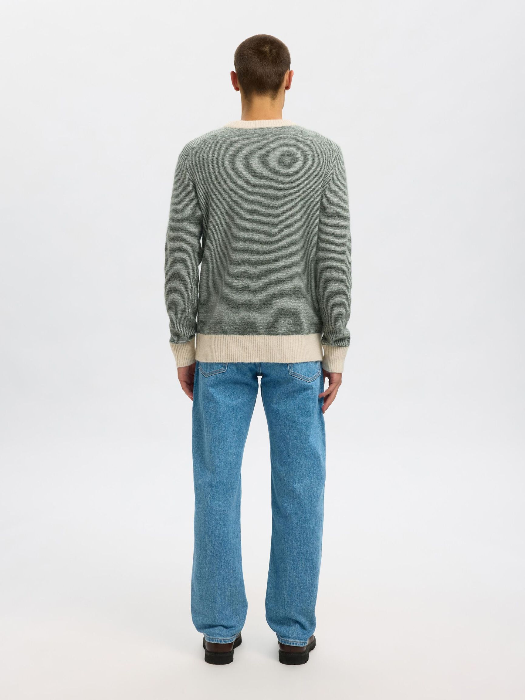 LANGÄRMELIGER STRICKPULLOVER, Deep Forest, highres