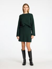 VISCOSE BLEND KNITTED MINI SKIRT, Scarab, highres