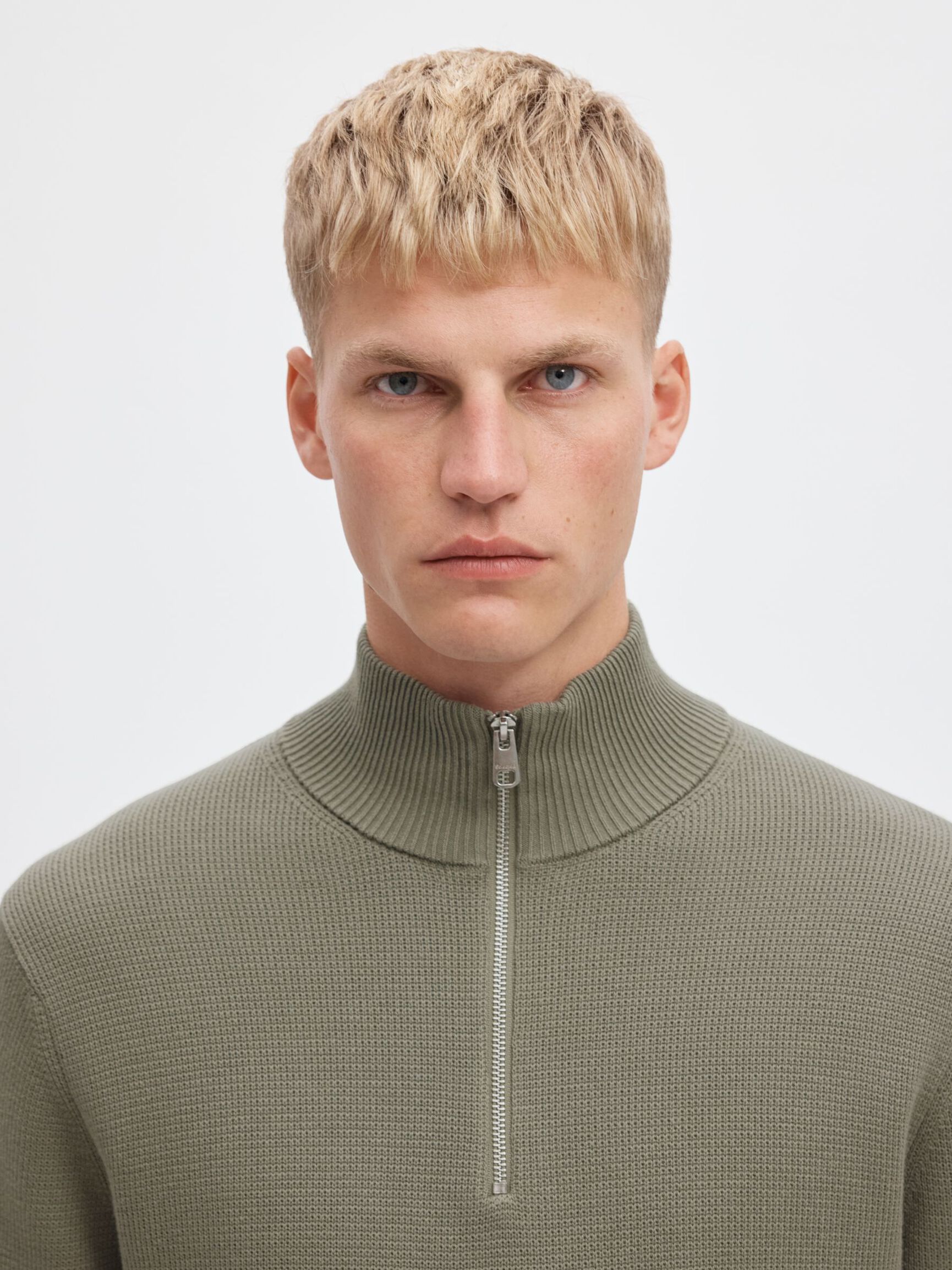 HALF-ZIP JUMPER, Vetiver, highres