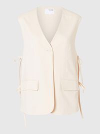 LONG OVERSIZED WAISTCOAT, Birch, highres