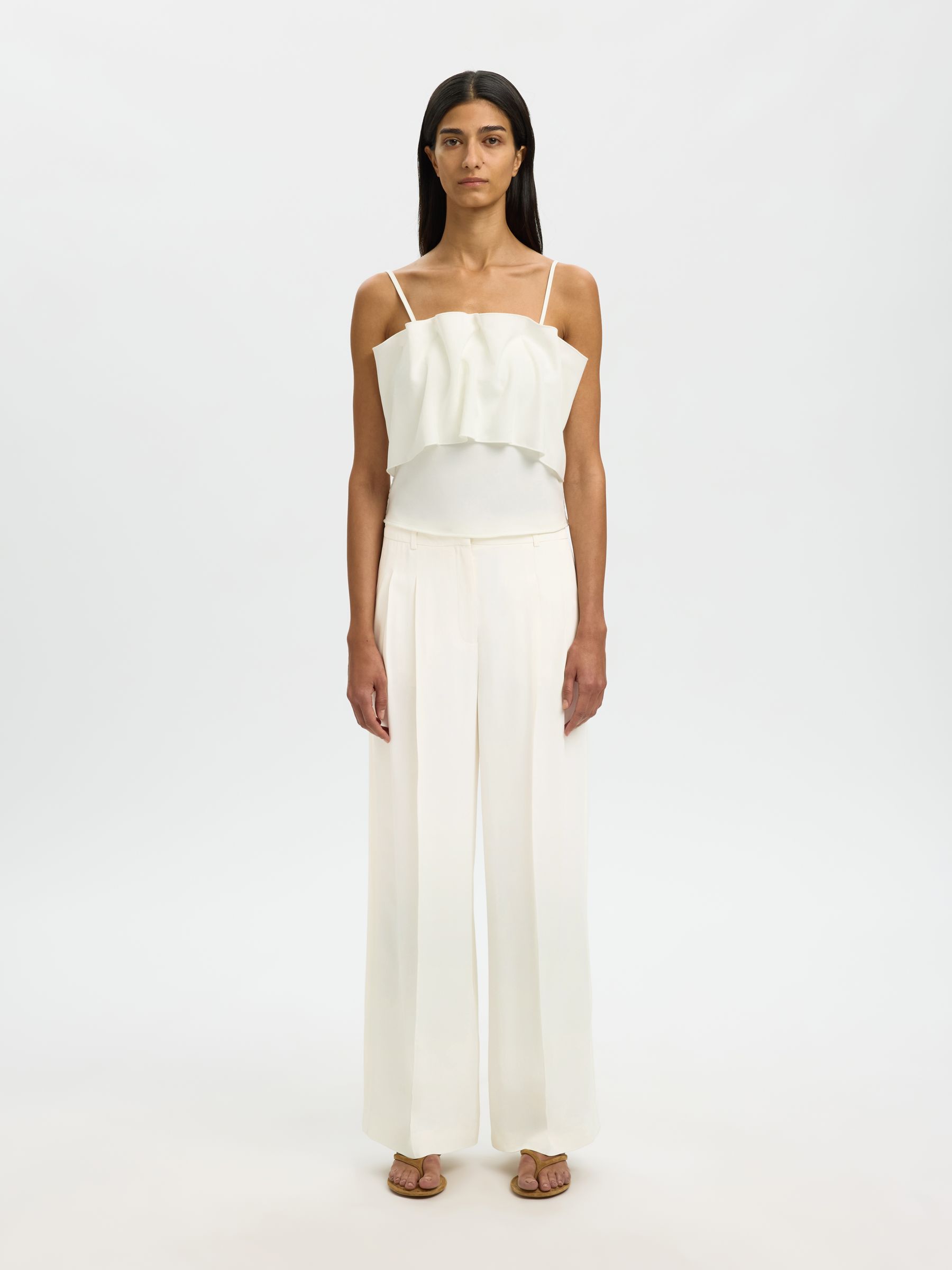 EXTRA WIJDE PASVORM BROEK, Egret, highres