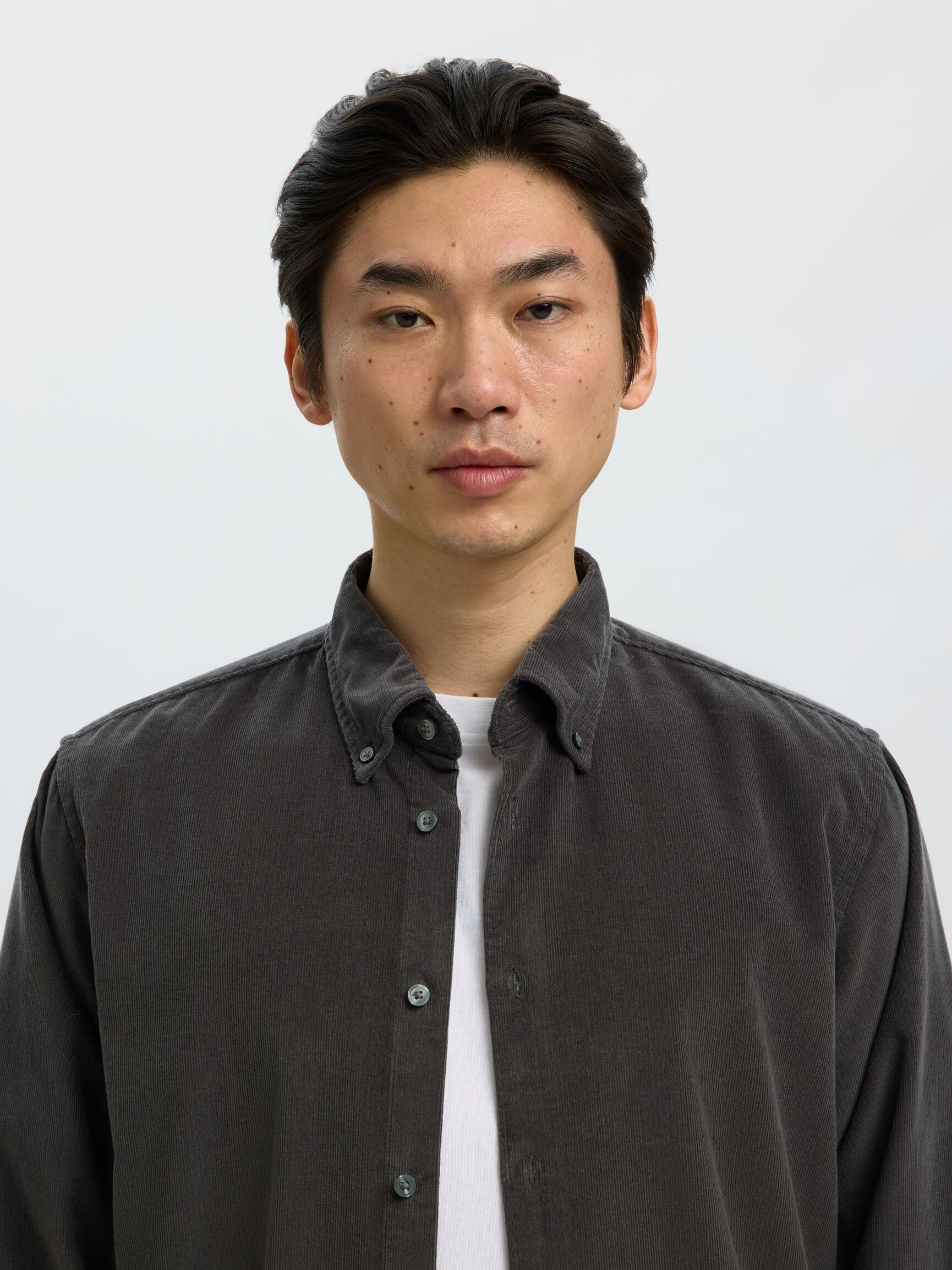 COTTON  CORDUROY SHIRT, Dark Shadow, highres