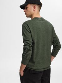 LONG-SLEEVED KNITTED JUMPER, Forest Night, highres