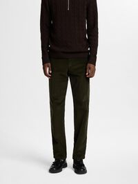 CORDUROY STRAIGHT-LEG TROUSERS, Rosin, highres