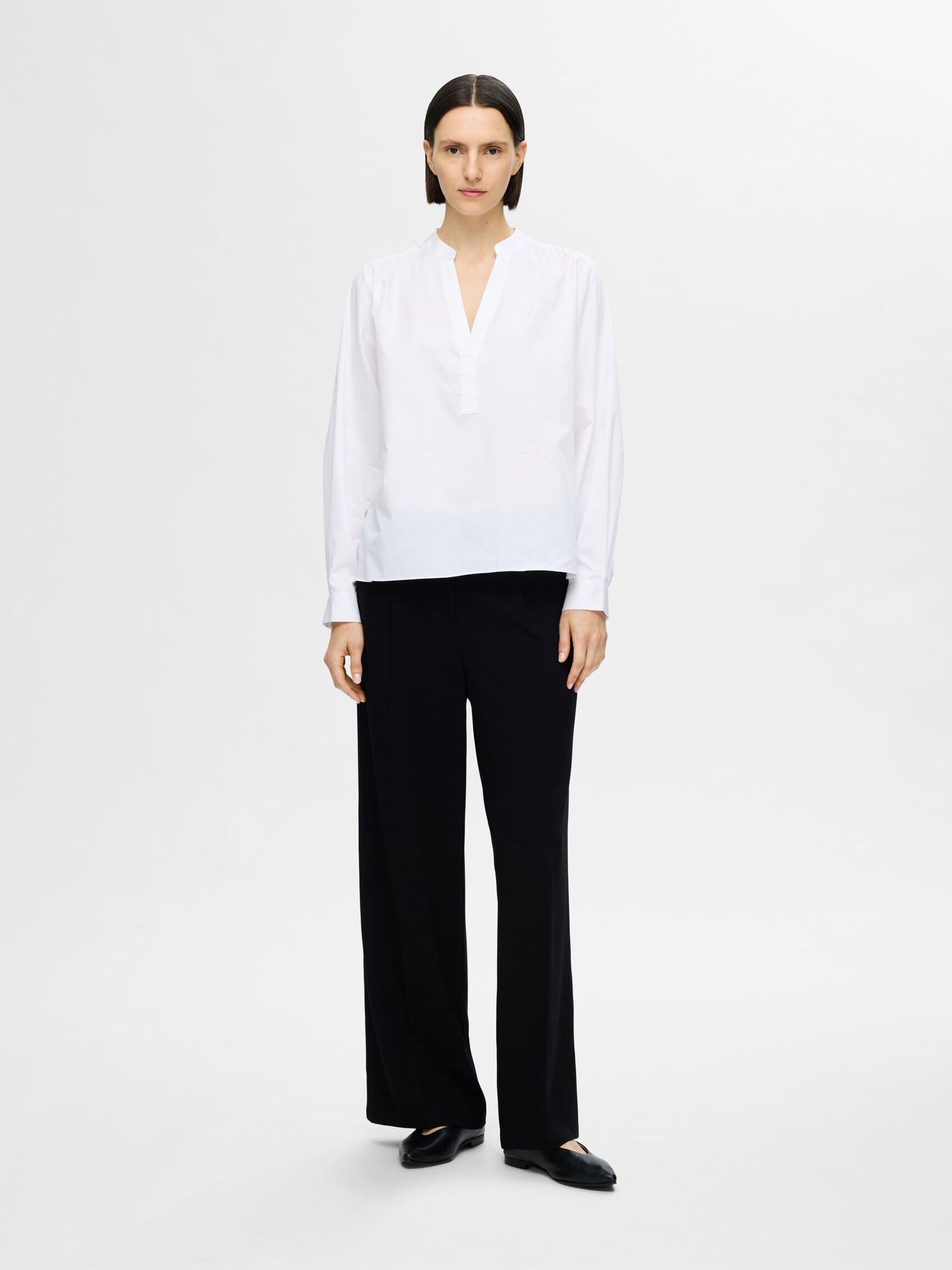 LANGARM BLUSE, Bright White, highres