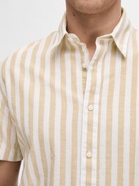 COTTON BLEND SHORT SLEEVED SHIRT, Kelp, highres