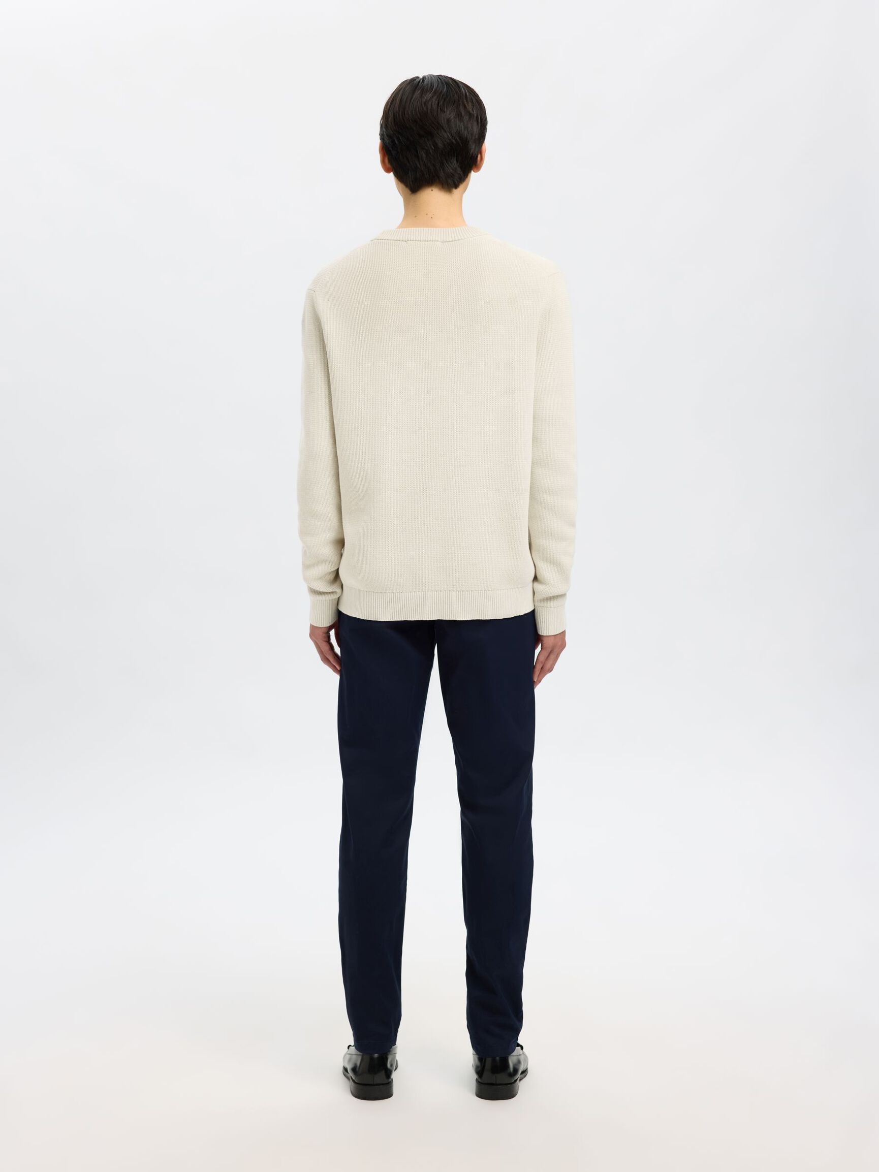 RONDE HALS SWEATER, Oatmeal, highres