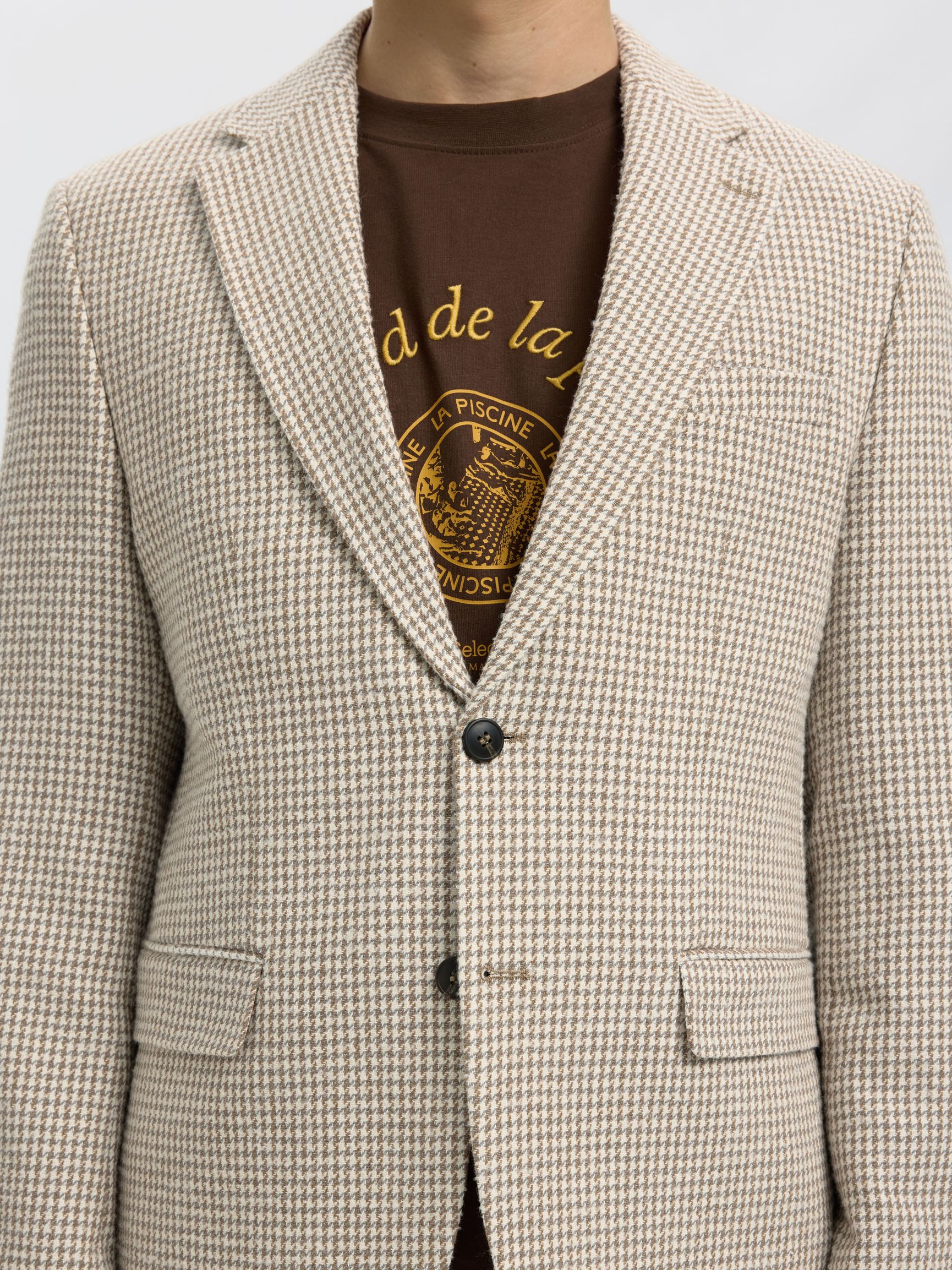 COUPE CLASSIQUE BLAZER, Light Brown Melange, highres