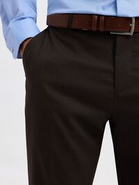 WOVEN WOOL BLEND TROUSERS, Demitasse, highres