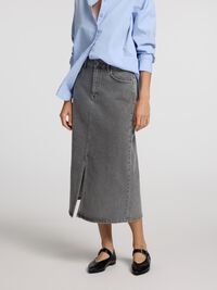 JEANS MIDIROCK, Light Grey Denim, highres